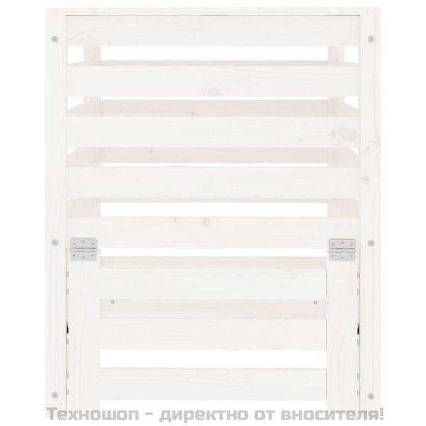 Компостер, бял, 63,5x63,5x77,5 см, борово дърво масив
