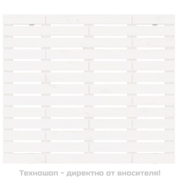 Стенна табла за спалня, бяла, 146x3x91,5 см, борово дърво масив