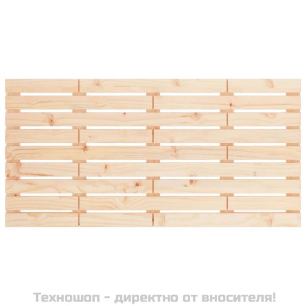 Стенна табла за спалня, 126x3x63 см, борово дърво масив