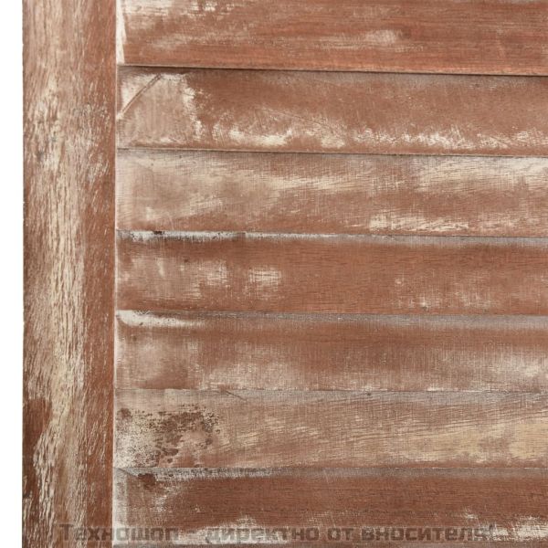 Параван за стая, 6 панела, кафяв, 210x165 cм, пауловния масив