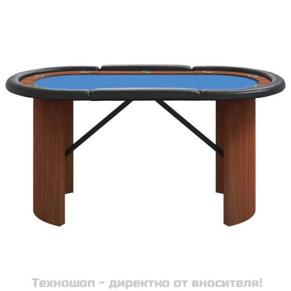 Покер маса за 10 играча, синя, 160x80x75 см