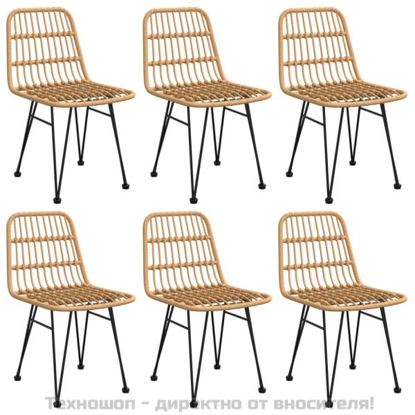 Градински трапезен комплект от 7 части, полиратан