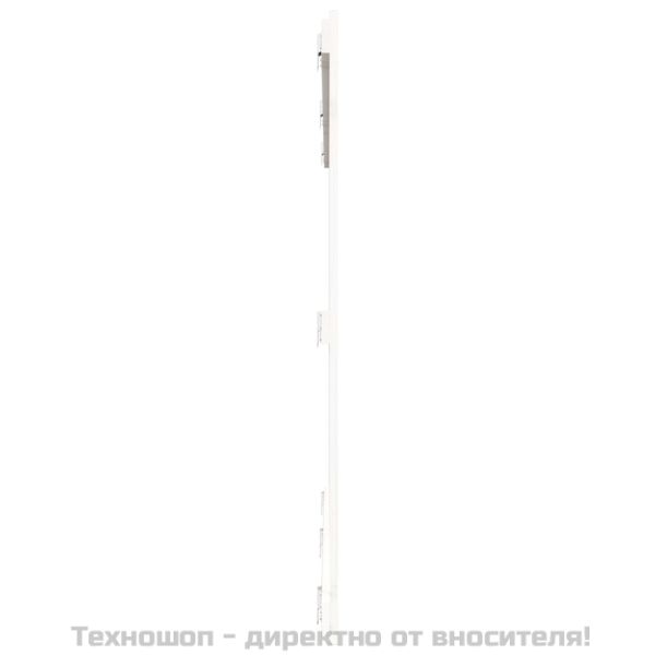 Стенна табла за спалня, бяла, 204x3x110 см, борово дърво масив