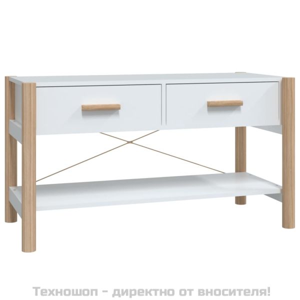 ТВ шкаф, бял, 82x38x45 см, инженерно дърво