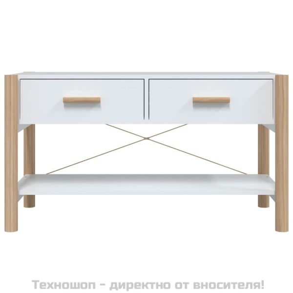 ТВ шкаф, бял, 82x38x45 см, инженерно дърво