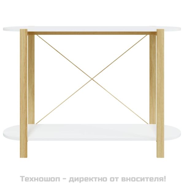 Конзолна маса, бяла, 110x38x75 см, инженерно дърво