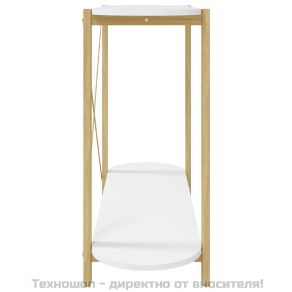 Конзолна маса, бяла, 110x38x75 см, инженерно дърво