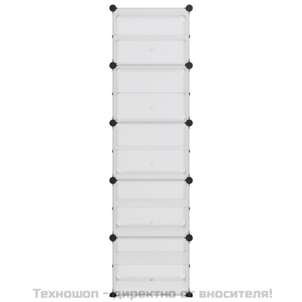 Етажерка за обувки, прозрачна, 44x31,5x153,5 см, PP