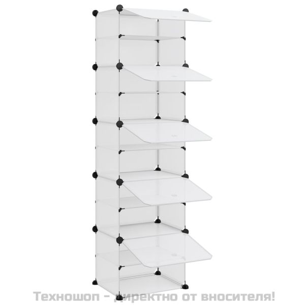 Етажерка за обувки, прозрачна, 44x31,5x153,5 см, PP
