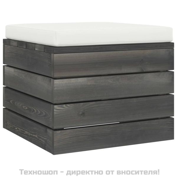 Градински мебели от палети 2 части с възглавници бор масив