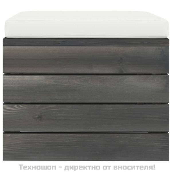 Градински мебели от палети 2 части с възглавници бор масив