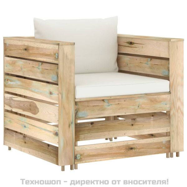 Градински комплект 2 части възглавници зелена импрегнация