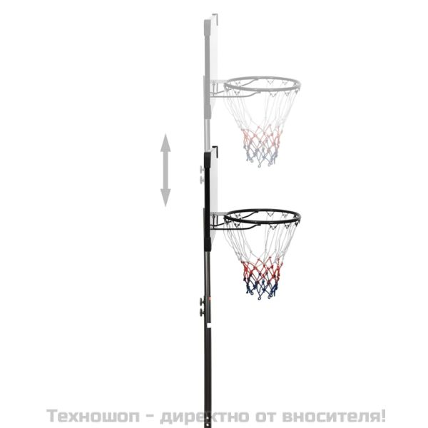 Баскетболна стойка, прозрачна, 216-250 см, поликарбонат