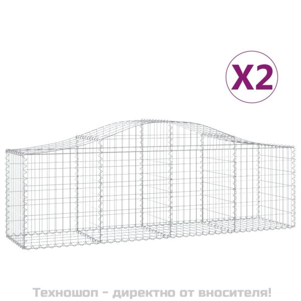 Габионни кошници арка 2 бр 200x50x60/80 см поцинковано желязо