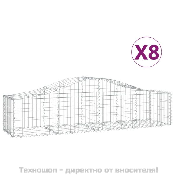 Габионни кошници арка 8 бр 200x50x40/60 см поцинковано желязо