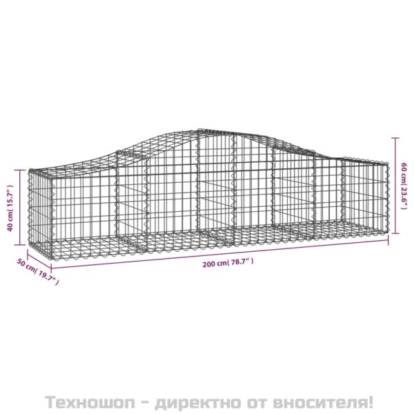 Габионни кошници арка 8 бр 200x50x40/60 см поцинковано желязо