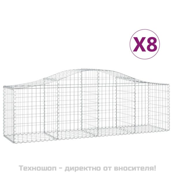 Габионни кошници арка 8 бр 200x50x60/80 см поцинковано желязо