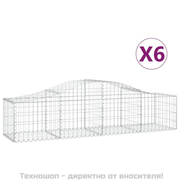 Габионни кошници арка 6 бр 200x50x40/60 см поцинковано желязо