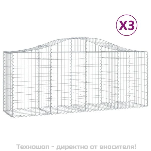 Габионни кошници арка 3 бр 200x50x80/100 см поцинковано желязо