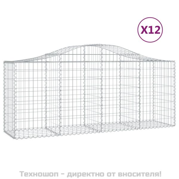 Габионни кошници арка 12 бр 200x50x80/100 см поцинковано желязо