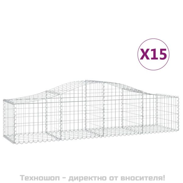 Габионни кошници арка 15 бр 200x50x40/60 см поцинковано желязо