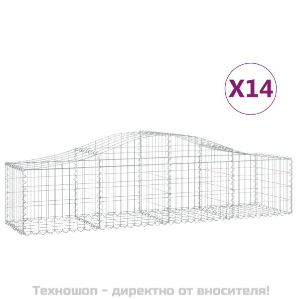 Габионни кошници арка 14 бр 200x50x40/60 см поцинковано желязо