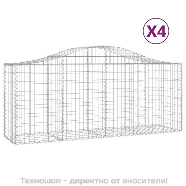 Габионни кошници арка 4 бр 200x50x80/100 см поцинковано желязо