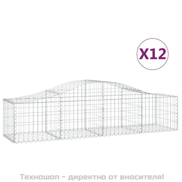 Габионни кошници арка 12 бр 200x50x40/60 см поцинковано желязо