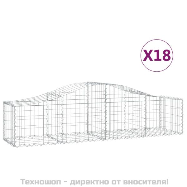 Габионни кошници арка 18 бр 200x50x40/60 см поцинковано желязо