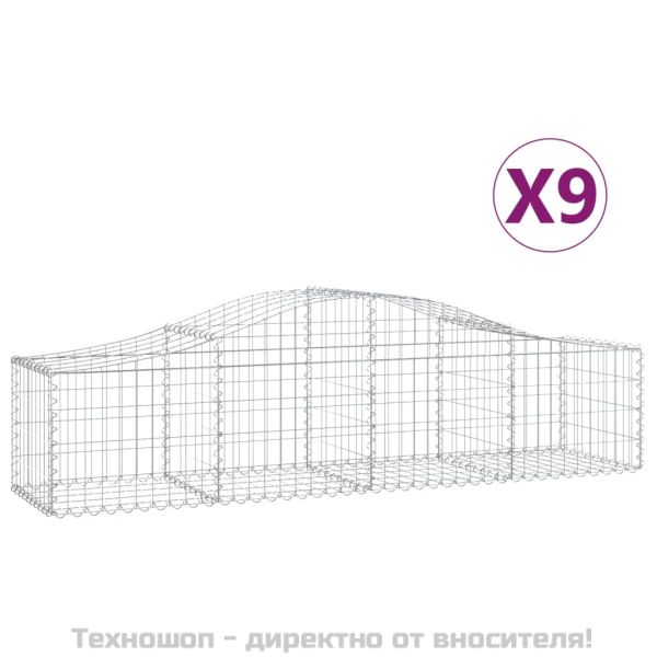 Габионни кошници арка 9 бр 200x50x40/60 см поцинковано желязо