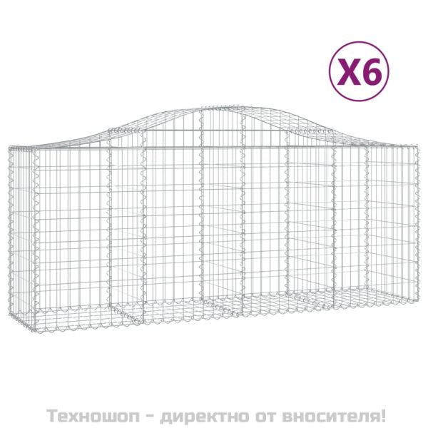 Габионни кошници арка 6 бр 200x50x80/100 см поцинковано желязо