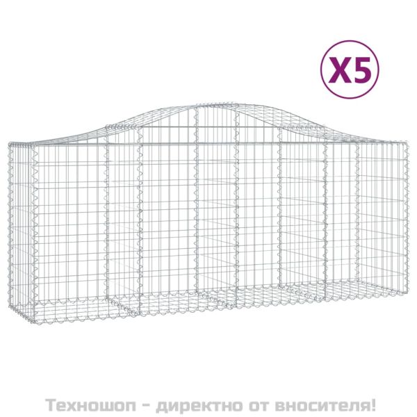 Габионни кошници арка 5 бр 200x50x80/100 см поцинковано желязо