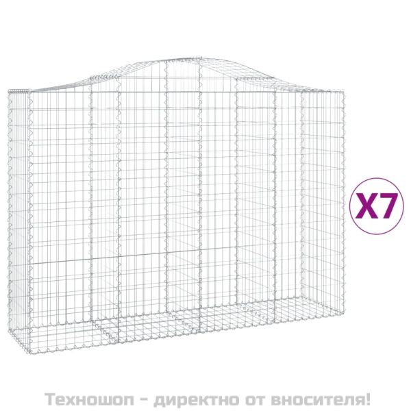 Габионни кошници арка 7 бр 200x50x140/160 см поцинковано желязо