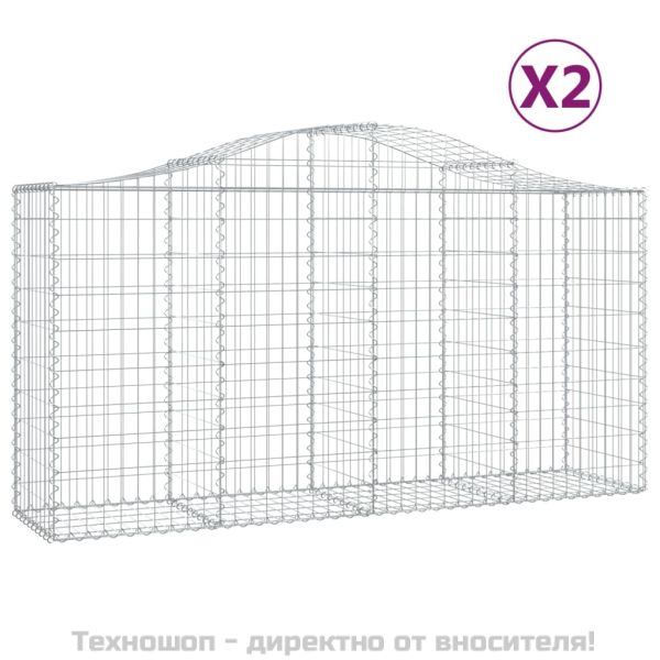 Габионни кошници арка 2 бр 200x50x100/120 см поцинковано желязо
