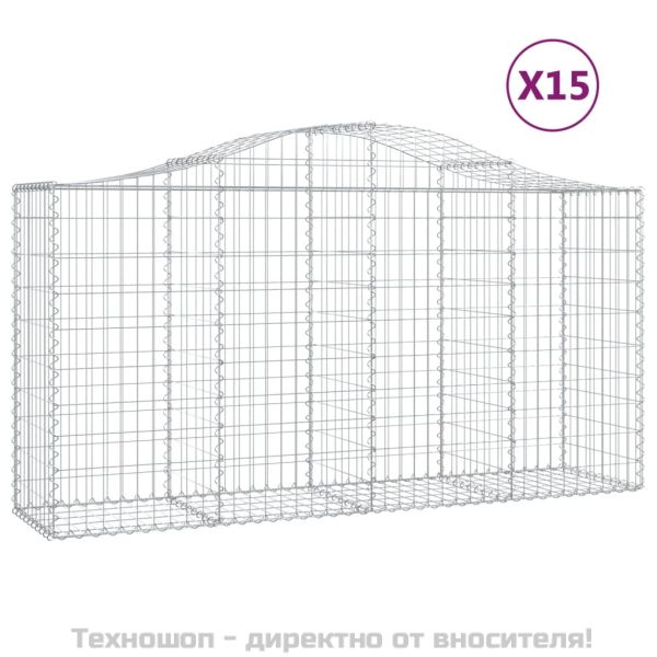 Габионни кошници арка 15 бр 200x50x100/120см поцинковано желязо