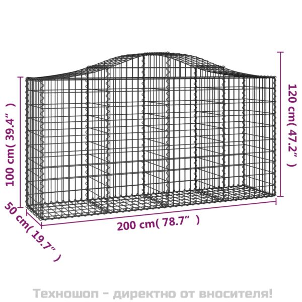 Габионни кошници арка 15 бр 200x50x100/120см поцинковано желязо