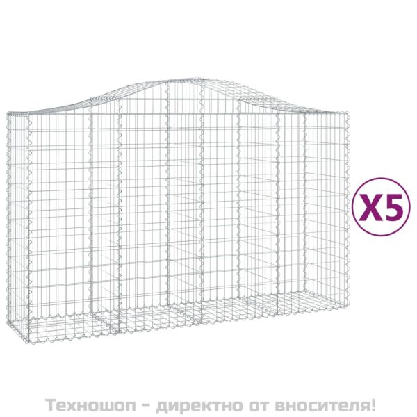 Габионни кошници арка 5 бр 200x50x120/140см поцинковано желязо