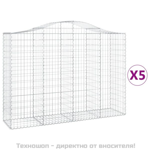 Габионни кошници арка 5 бр 200x50x140/160 см поцинковано желязо