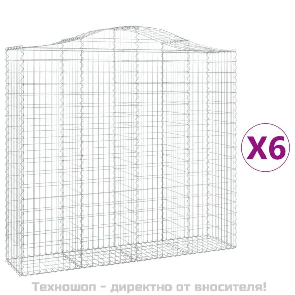 Габионни кошници арка 6 бр 200x50x180/200 см поцинковано желязо