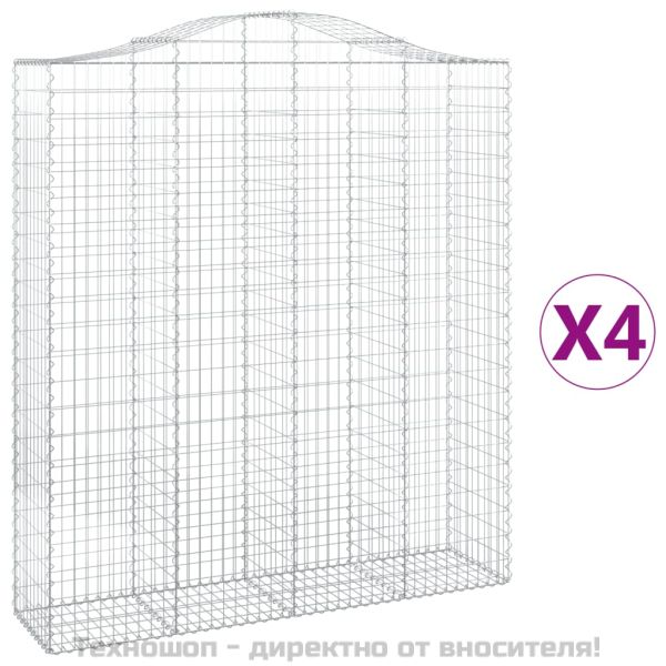 Габионни кошници арка 4 бр 200x50x220/240 см поцинковано желязо