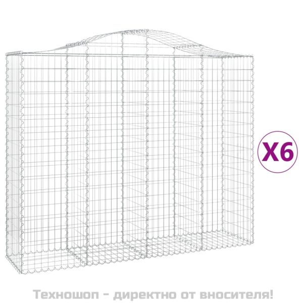 Габионни кошници арка 6 бр 200x50x160/180 см поцинковано желязо