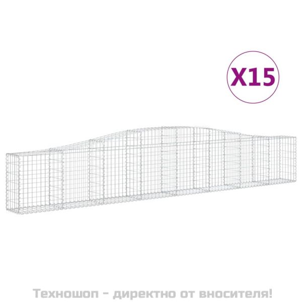 Габионни кошници арка 15 бр 400x30x60/80 см поцинковано желязо