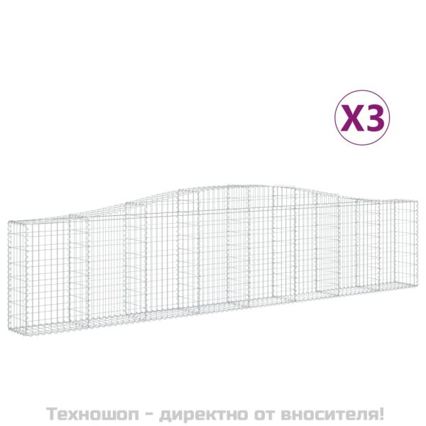 Габионни кошници арка 3 бр 400x30x80/100 см поцинковано желязо