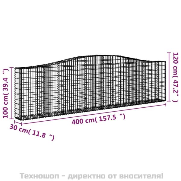 Габионни кошници арка 20 бр 400x30x100/120см поцинковано желязо