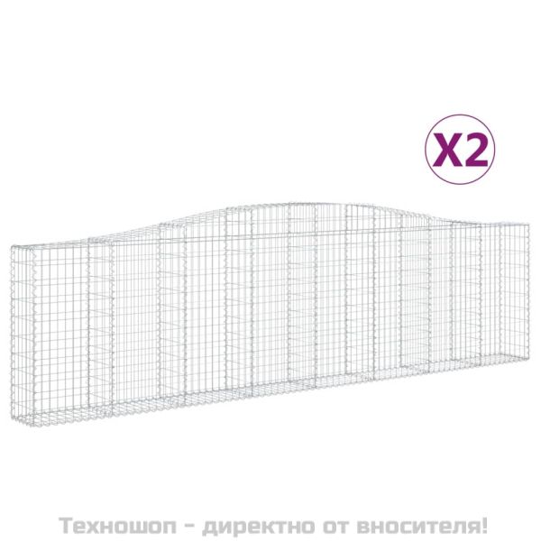 Габионни кошници арка 2 бр 400x30x100/120 см поцинковано желязо