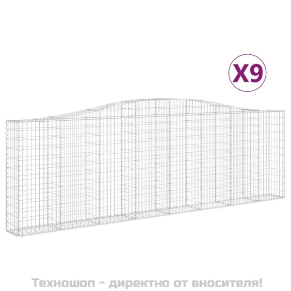 Габионни кошници арка 9 бр 400x30x120/140 см поцинковано желязо