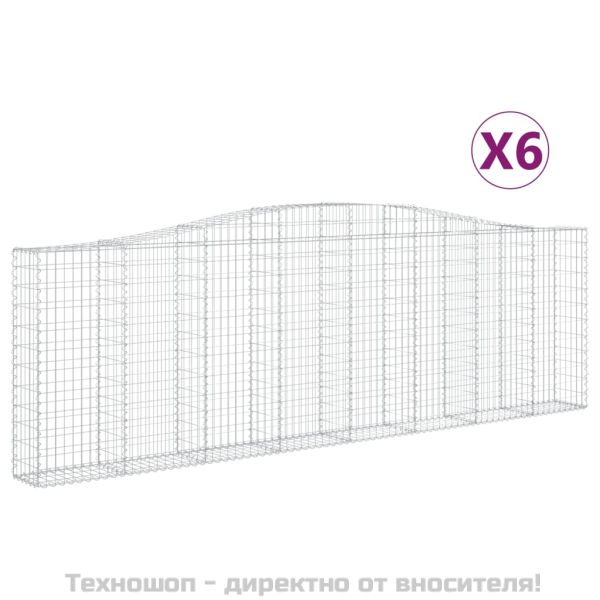 Габионни кошници арка 6 бр 400x30x120/140см поцинковано желязо