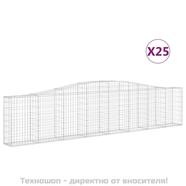 Габионни кошници арка 25 бр 400x30x80/100 см поцинковано желязо