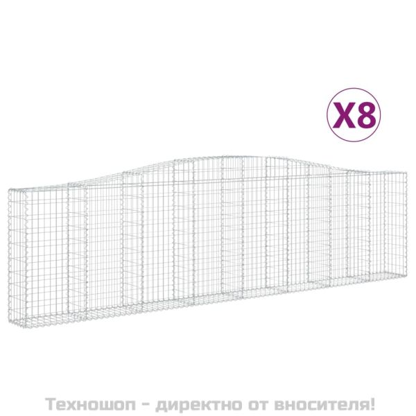 Габионни кошници арка 8 бр 400x30x100/120 см поцинковано желязо