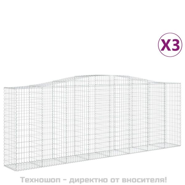 Габионни кошници арка 3 бр 400x50x140/160 см поцинковано желязо